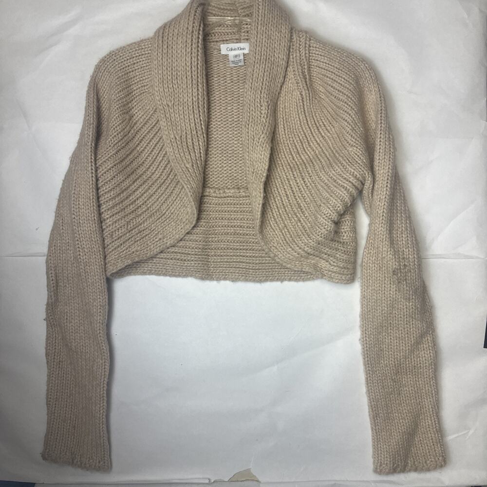 Calvin Klein Chunky Knit Cardigan Sweater Cream Color size M
